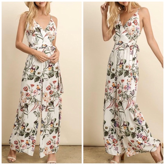 Pants - Floral Jumpsuit